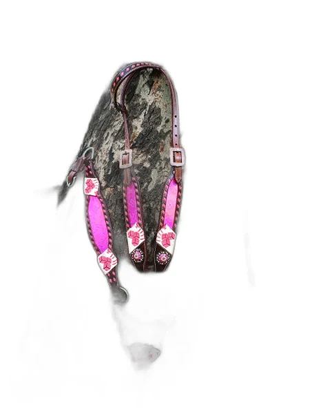 Headstall & Collar Set — Lv Croco Model - Handcrafted Equestrian Saddlery