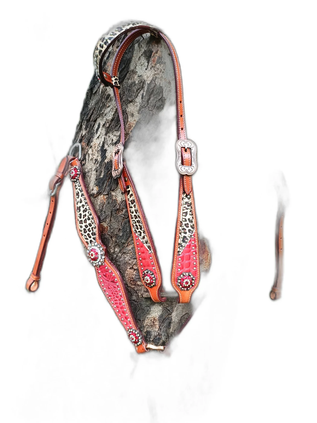 12jpg WILD RACE Headstall & Breast Collar Sets – Lv Croco Model - Handcrafted Equestrian Saddlery
