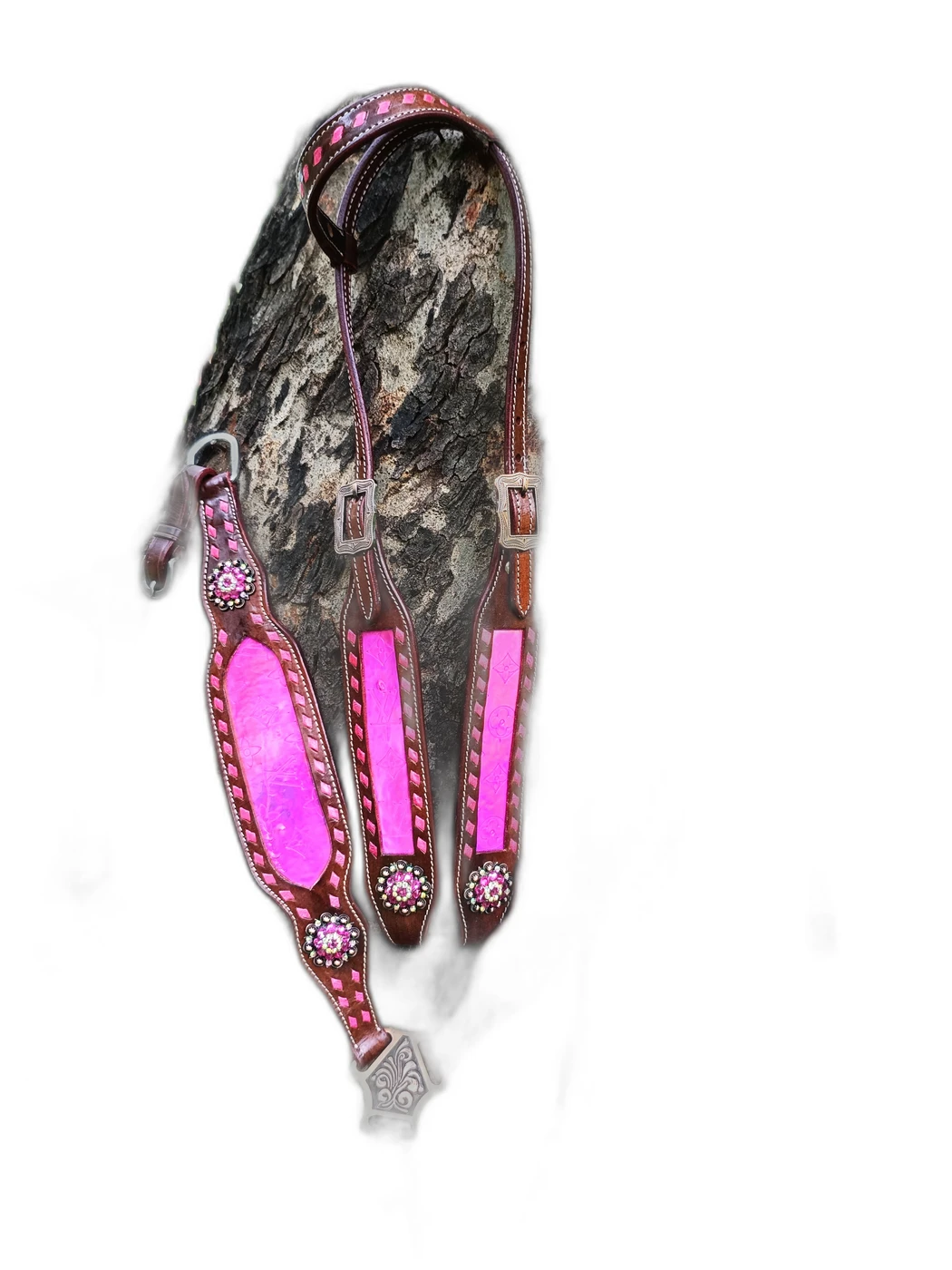 13jpg WILD RACE Headstall & Breast Collar Sets – Lv Croco Model - Handcrafted Equestrian Saddlery