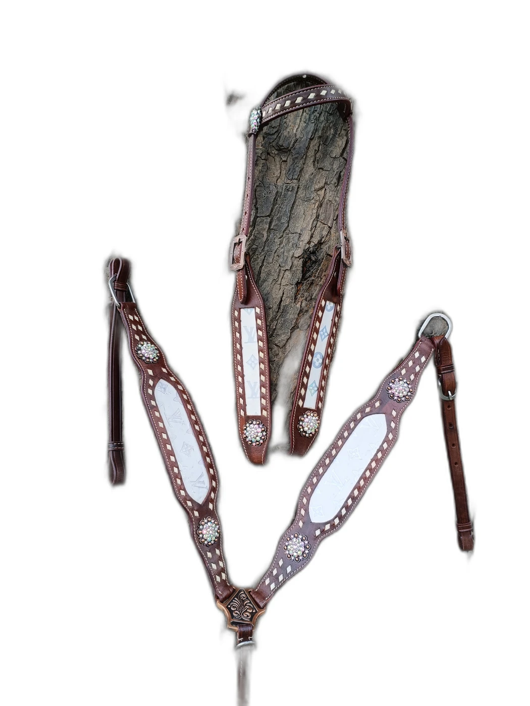 16jpg WILD RACE Headstall & Breast Collar Sets – Lv Croco Model - Handcrafted Equestrian Saddlery