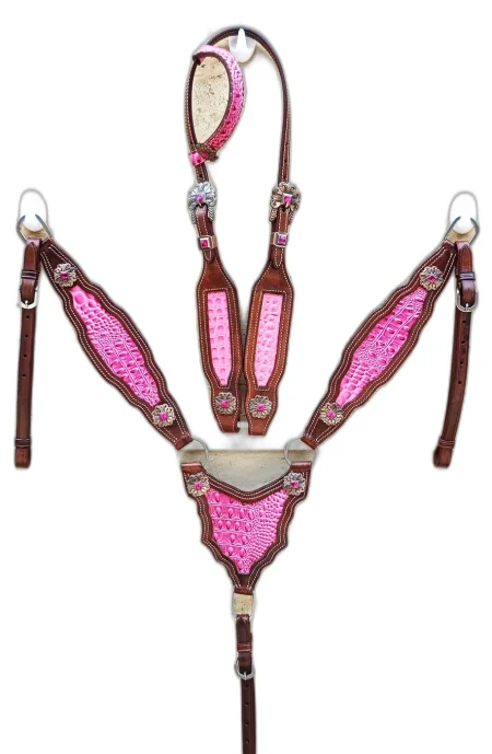 WILD RACE Headstall & Breast Collar Sets - Lv Croco Model