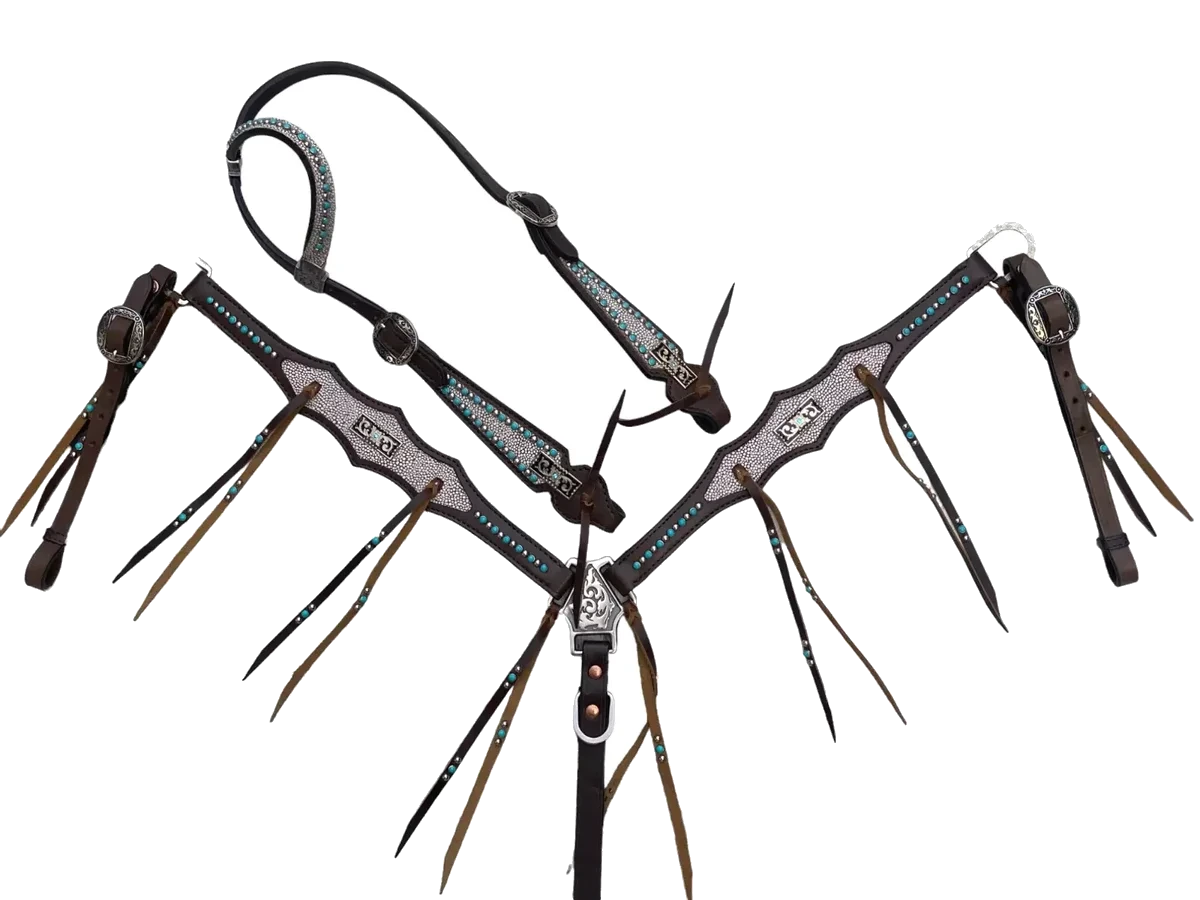 st-24 WILD RACE Headstall & Breast Collar Sets – Model St 24 - Handcrafted Equestrian Saddlery