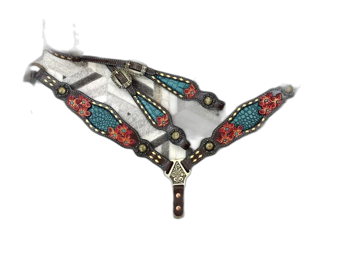 st-28 WILD RACE Headstall & Breast Collar Sets – Model St 28 - Handcrafted Equestrian Saddlery