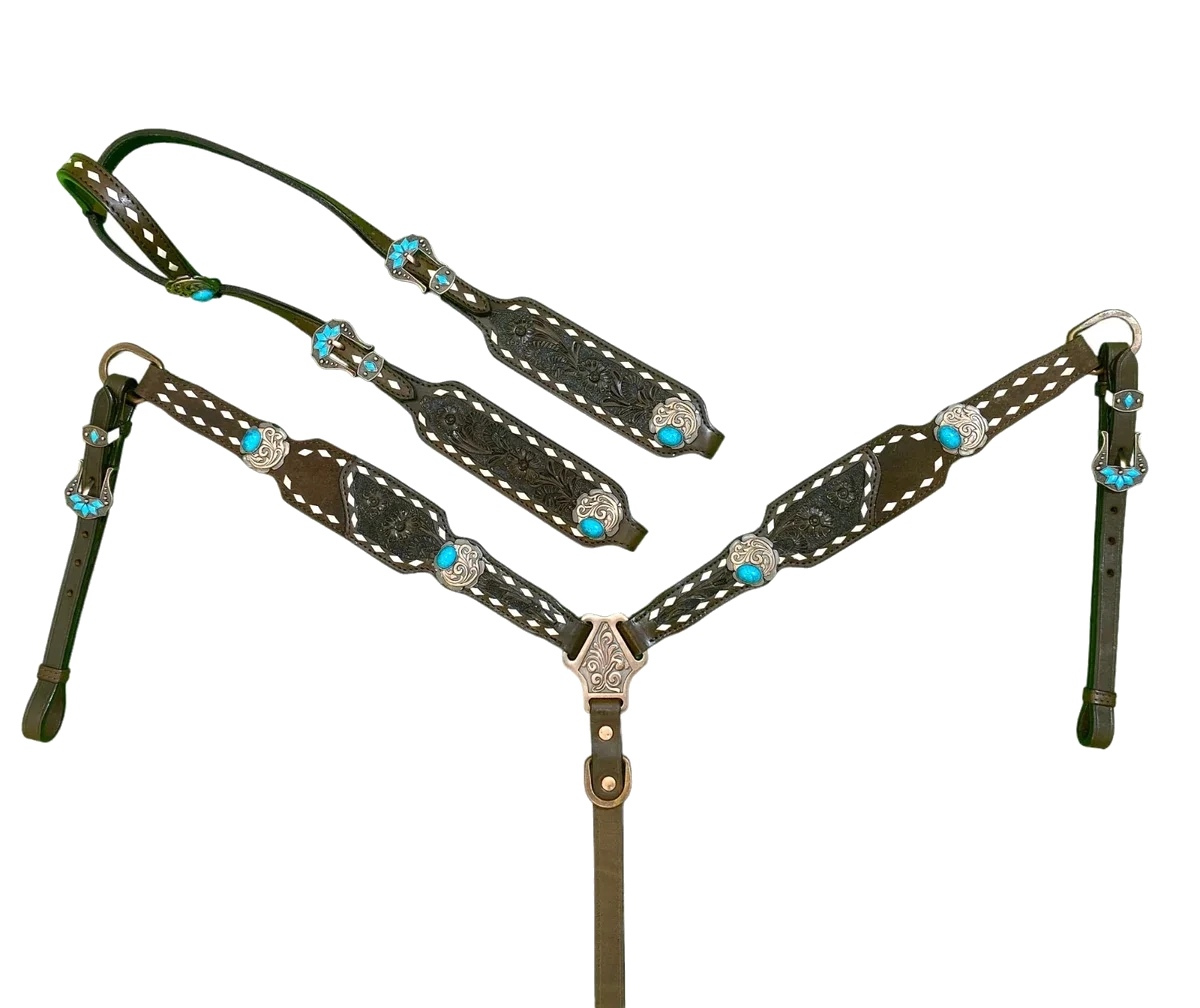 st-29 WILD RACE Headstall & Breast Collar Sets – Model St 29 - Handcrafted Equestrian Saddlery